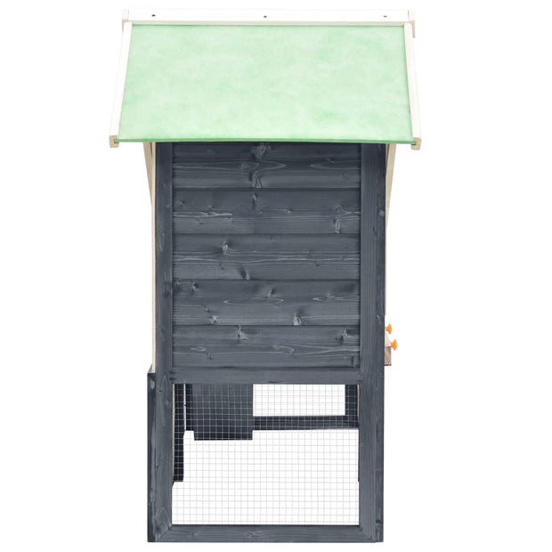 Rabbit Hutch Gray and White 55.1"x24.8"x47.2" Solid Firwood