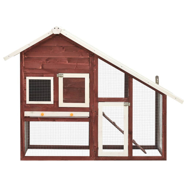 Rabbit Hutch Mocha and White 55.1"x24.8"x47.2" Solid Firwood