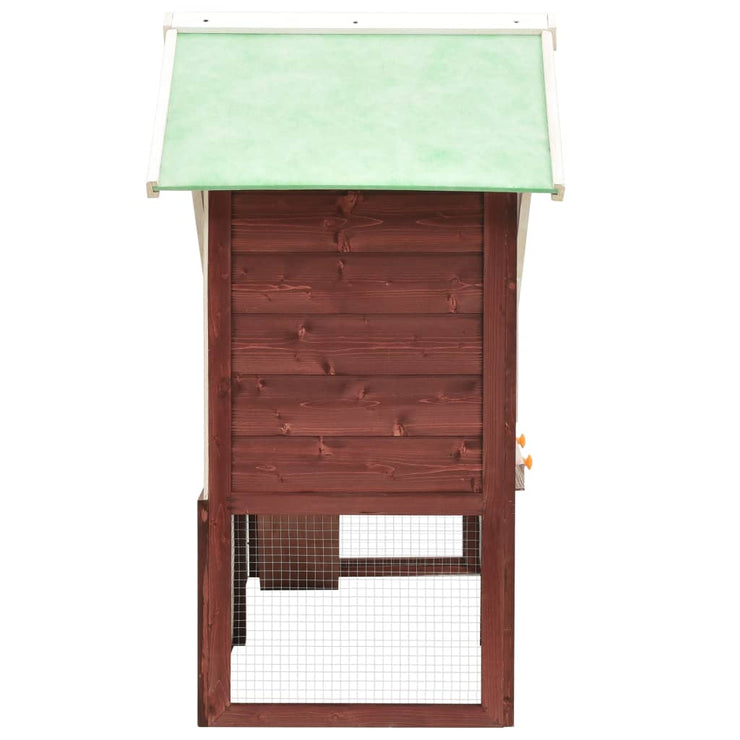 Rabbit Hutch Mocha and White 55.1"x24.8"x47.2" Solid Firwood