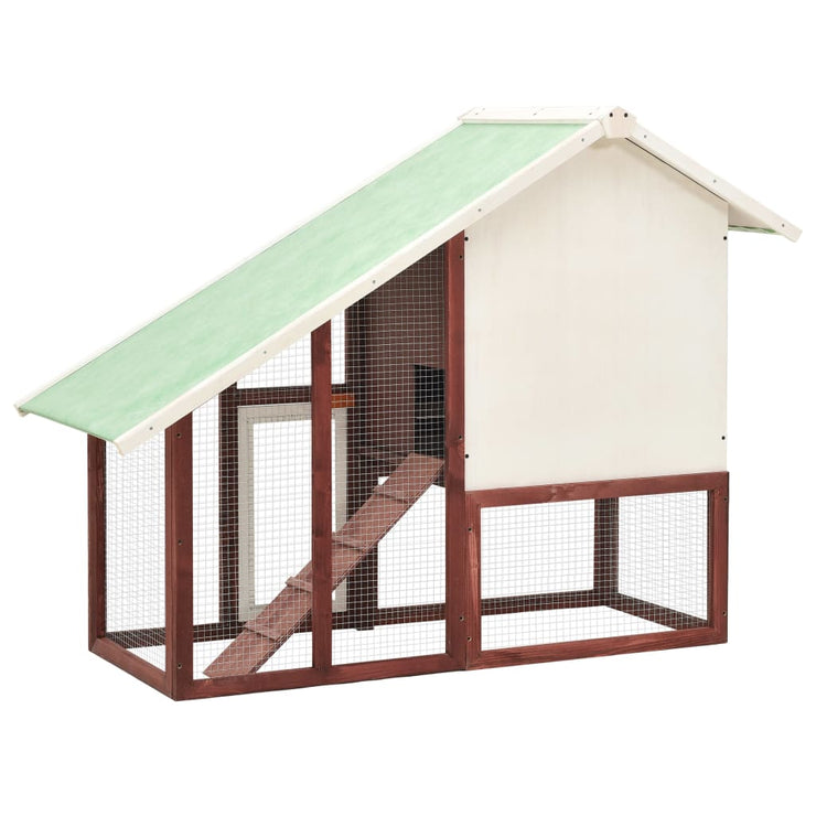 Rabbit Hutch Mocha and White 55.1"x24.8"x47.2" Solid Firwood