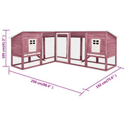 Outdoor Rabbit Hutch with Run Mocca and White Solid Fir Wood