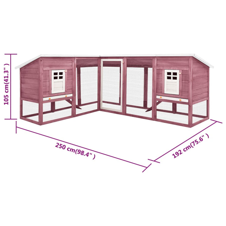 Outdoor Rabbit Hutch with Run Mocca and White Solid Fir Wood