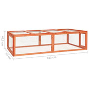 Rabbit Hutch 72"x35.4"x18.1" Solid Firwood