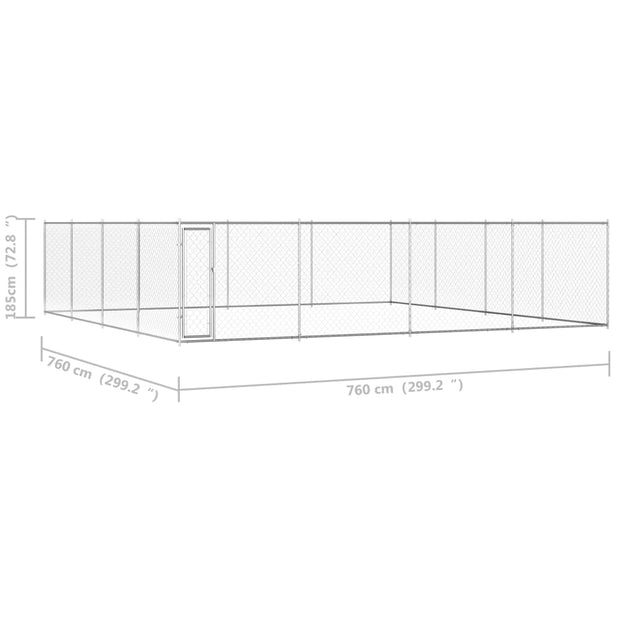 Outdoor Dog Kennel Galvanized Steel 299.2"x299.2"x72.8"