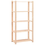 5-Tier Storage Racks 2 pcs 31.5"x15"x66.9" Solid Pinewood 551.2 lb