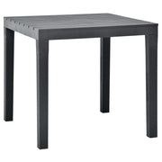 Patio Table with 2 Benches Plastic Anthracite