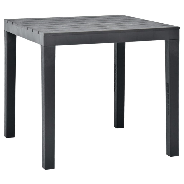 Patio Table with 2 Benches Plastic Anthracite