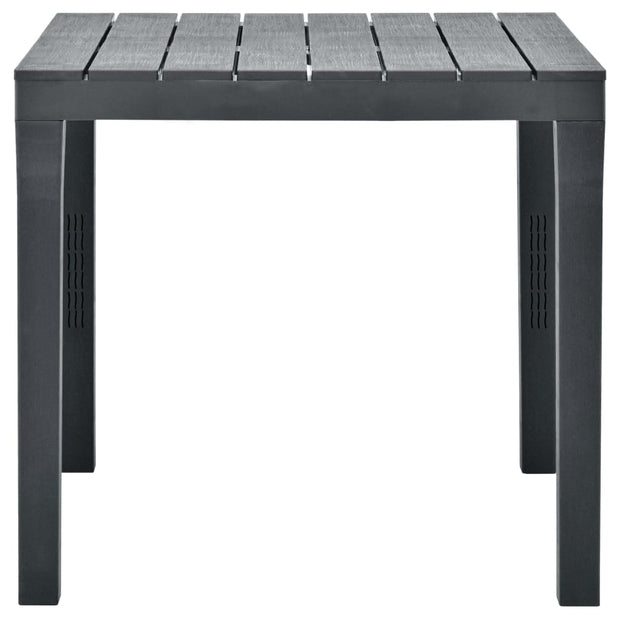 Patio Table with 2 Benches Plastic Anthracite