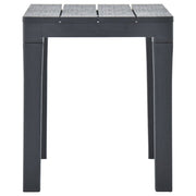 Patio Table with 2 Benches Plastic Anthracite