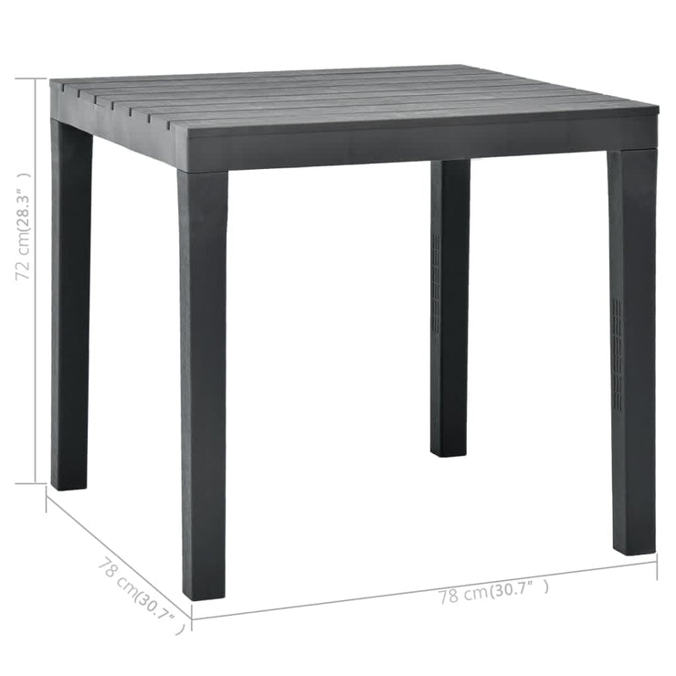 Patio Table with 2 Benches Plastic Anthracite