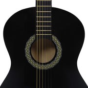 Classical Guitar for Beginner Black 4/4 39" Basswood