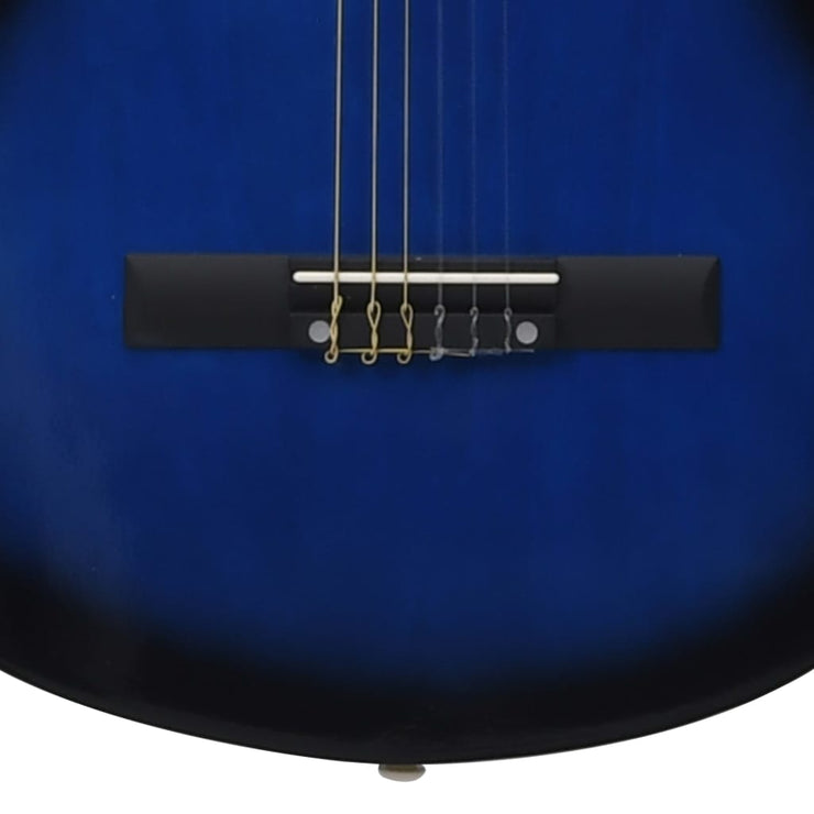 Western Classical Cutaway Guitar with 6 Strings Blue Shaded 38"