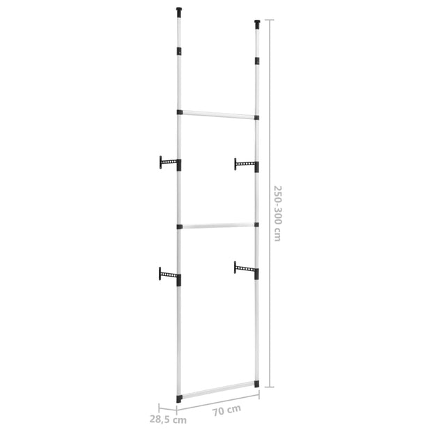 Telescopic Wardrobe System with Rods Aluminum