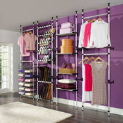 Telescopic Wardrobe System with Rods Aluminum