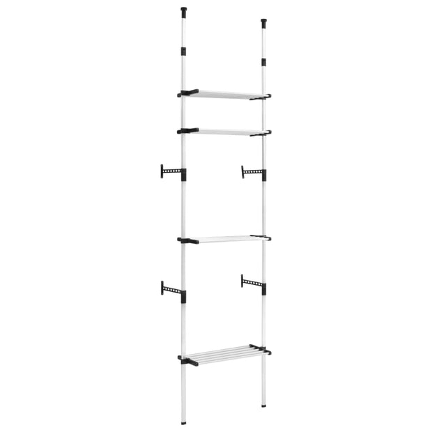 Telescopic Wardrobe System with Shelves Aluminum