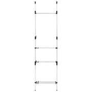 Telescopic Wardrobe System with Rods and Shelf Aluminum