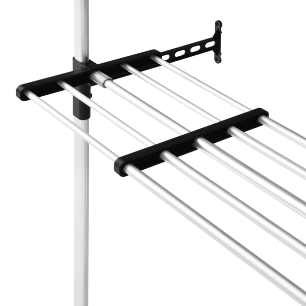 Telescopic Wardrobe System with Rods and Shelf Aluminum