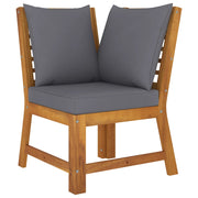 9 Piece Patio Lounge Set with Cushion Solid Acacia Wood