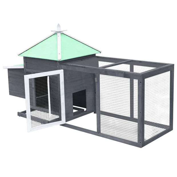 Chicken Coop with Nest Box Gray 74.8"x28.3"x40.2" Solid Firwood