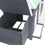 Chicken Coop with Nest Box Gray 74.8"x28.3"x40.2" Solid Firwood