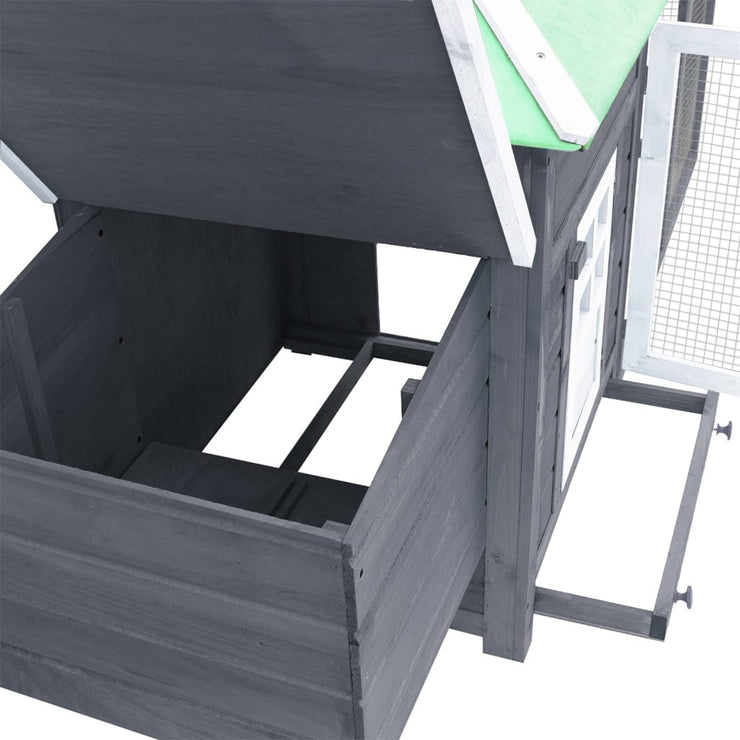 Chicken Coop with Nest Box Gray 74.8"x28.3"x40.2" Solid Firwood