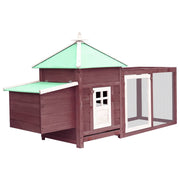 Chicken Coop with Nest Box Mocha 74.8"x28.3"x40.2" Solid Firwood