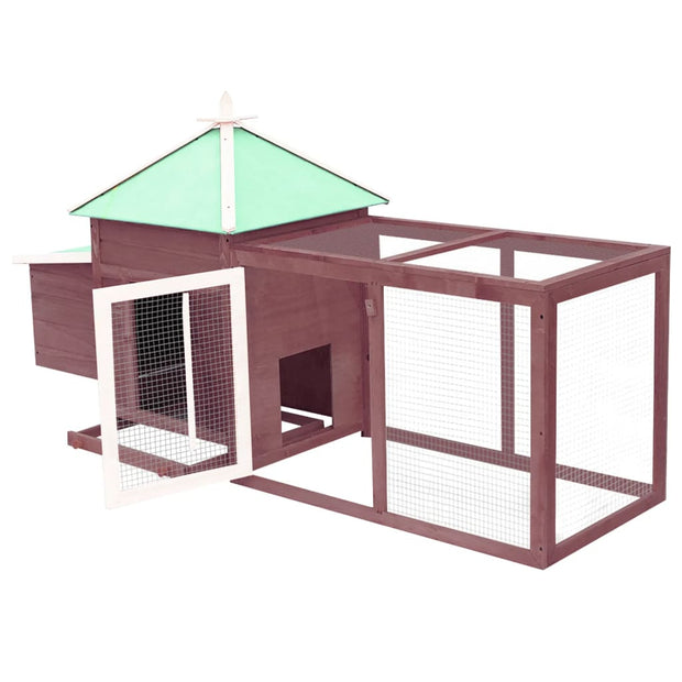 Chicken Coop with Nest Box Mocha 74.8"x28.3"x40.2" Solid Firwood