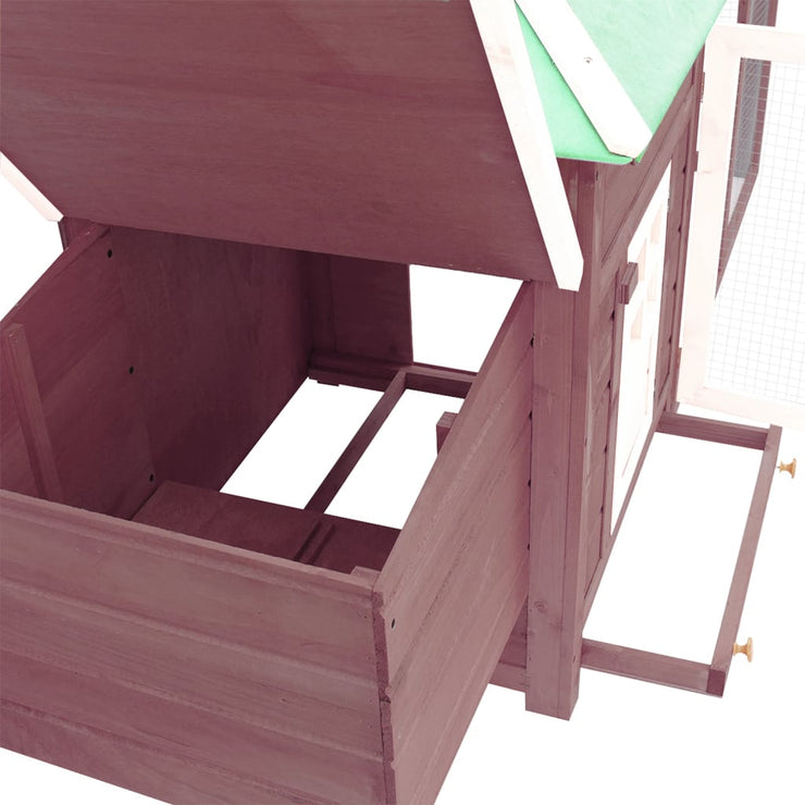 Chicken Coop with Nest Box Mocha 74.8"x28.3"x40.2" Solid Firwood