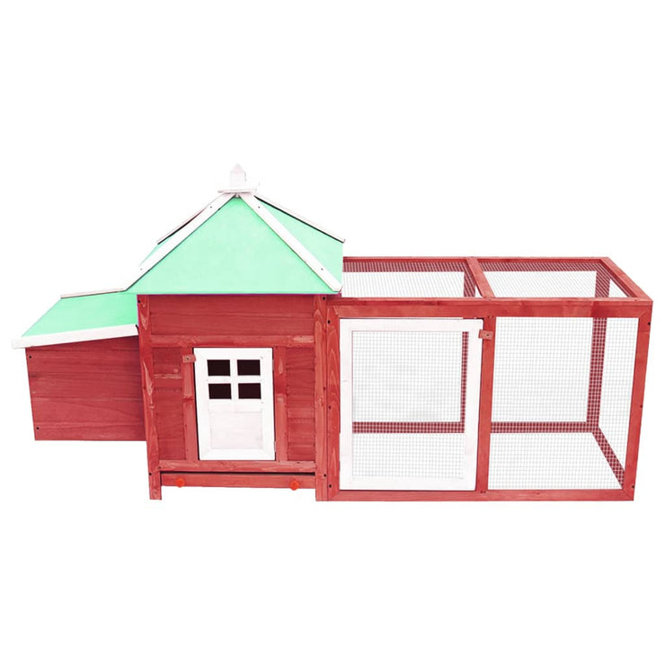 Chicken Coop with Nest Box Red 74.8"x28.3"x40.2" Solid Firwood