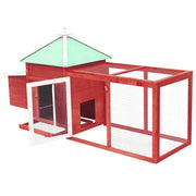 Chicken Coop with Nest Box Red 74.8"x28.3"x40.2" Solid Firwood