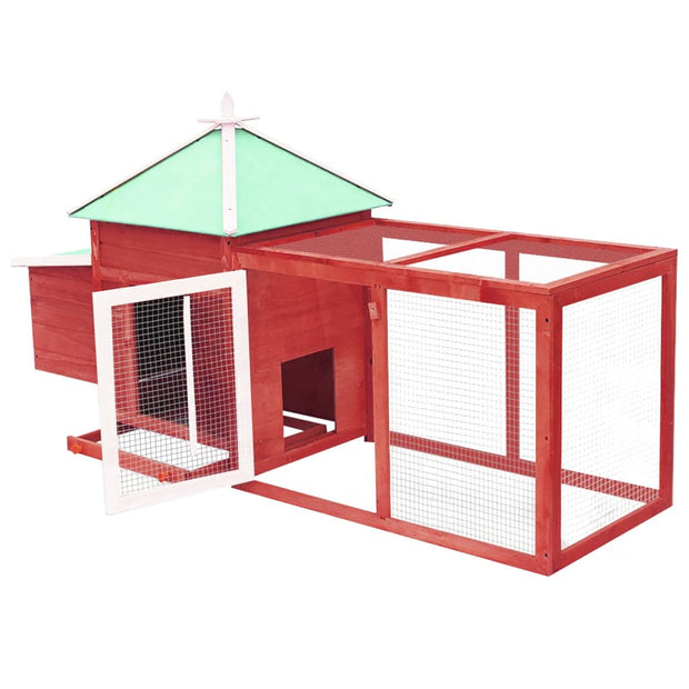 Chicken Coop with Nest Box Red 74.8"x28.3"x40.2" Solid Firwood