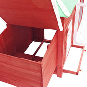 Chicken Coop with Nest Box Red 74.8"x28.3"x40.2" Solid Firwood