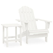 Patio Adirondack Chair with Table Solid Fir Wood White