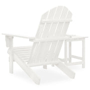 Patio Adirondack Chair with Table Solid Fir Wood White