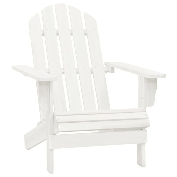 Patio Adirondack Chair with Table Solid Fir Wood White