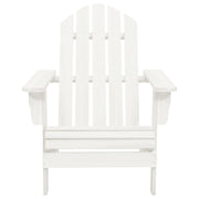 Patio Adirondack Chair with Table Solid Fir Wood White