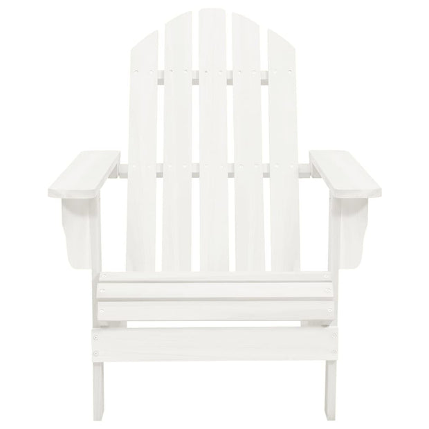 Patio Adirondack Chair with Table Solid Fir Wood White