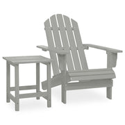 Patio Adirondack Chair with Table Solid Fir Wood Gray