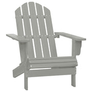 Patio Adirondack Chair with Table Solid Fir Wood Gray