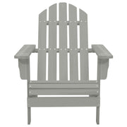 Patio Adirondack Chair with Table Solid Fir Wood Gray