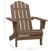 Patio Adirondack Chair with Table Solid Fir Wood Brown