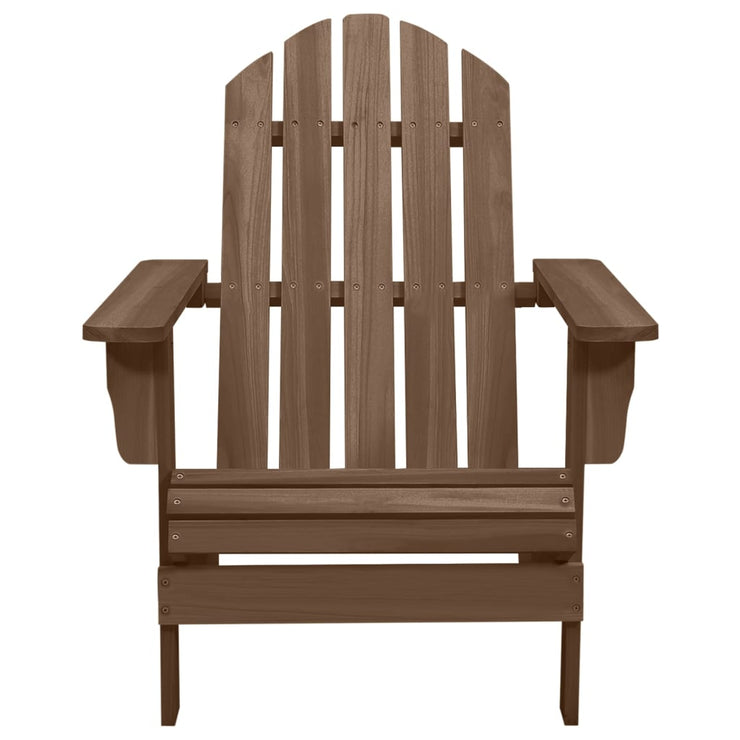 Patio Adirondack Chair with Table Solid Fir Wood Brown