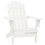 Patio Adirondack Chair with Ottoman&Table Solid Fir Wood White