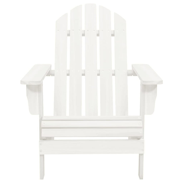 Patio Adirondack Chair with Ottoman&Table Solid Fir Wood White