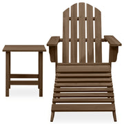 Patio Adirondack Chair with Ottoman&Table Solid Fir Wood Brown