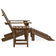 Patio Adirondack Chair with Ottoman&Table Solid Fir Wood Brown