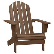 Patio Adirondack Chair with Ottoman&Table Solid Fir Wood Brown