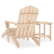 Patio Adirondack Chair with Ottoman and Table Solid Fir Wood