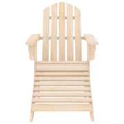 Patio Adirondack Chair with Ottoman and Table Solid Fir Wood