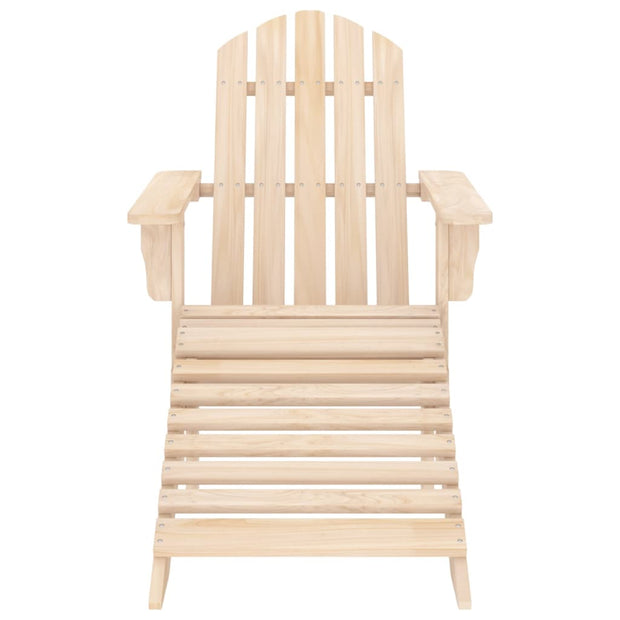 Patio Adirondack Chair with Ottoman and Table Solid Fir Wood